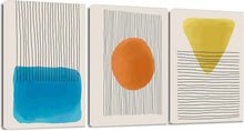 Moderne 3-Teilig Leinwandbilder Geometrische Linie Kunstdruck 30x40cm