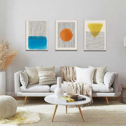 3er Set Geometrische Linie Leinwandbilder 30x40cm - Modernes