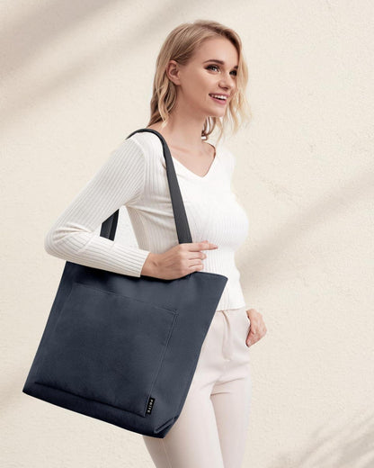 Prite Damen Handtasche Tote Bag Umhängetasche Groß Cord Grau