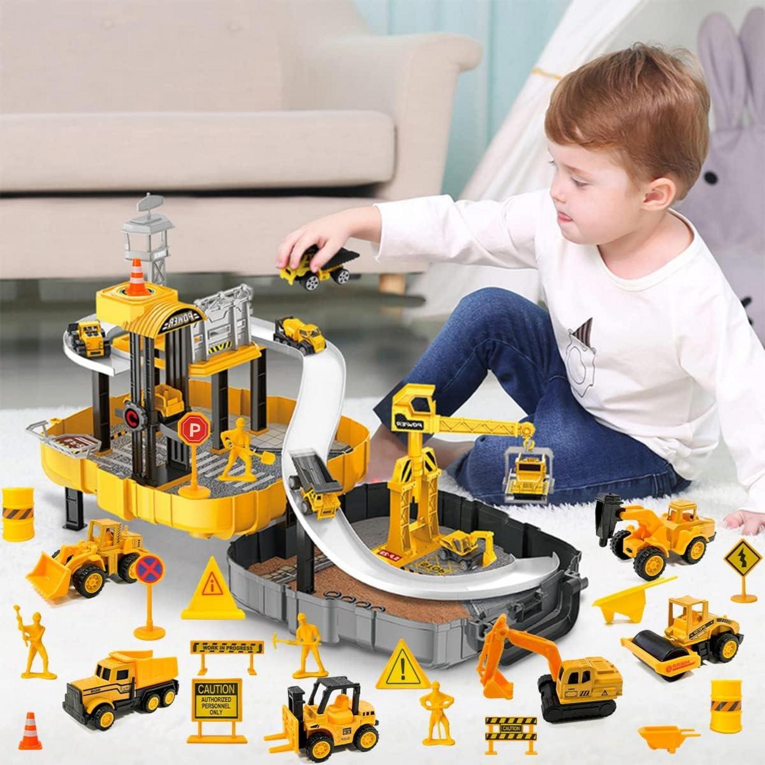 Baustellenfahrzeug Tortendeko Set, 27 Stück Kuchen Deko für