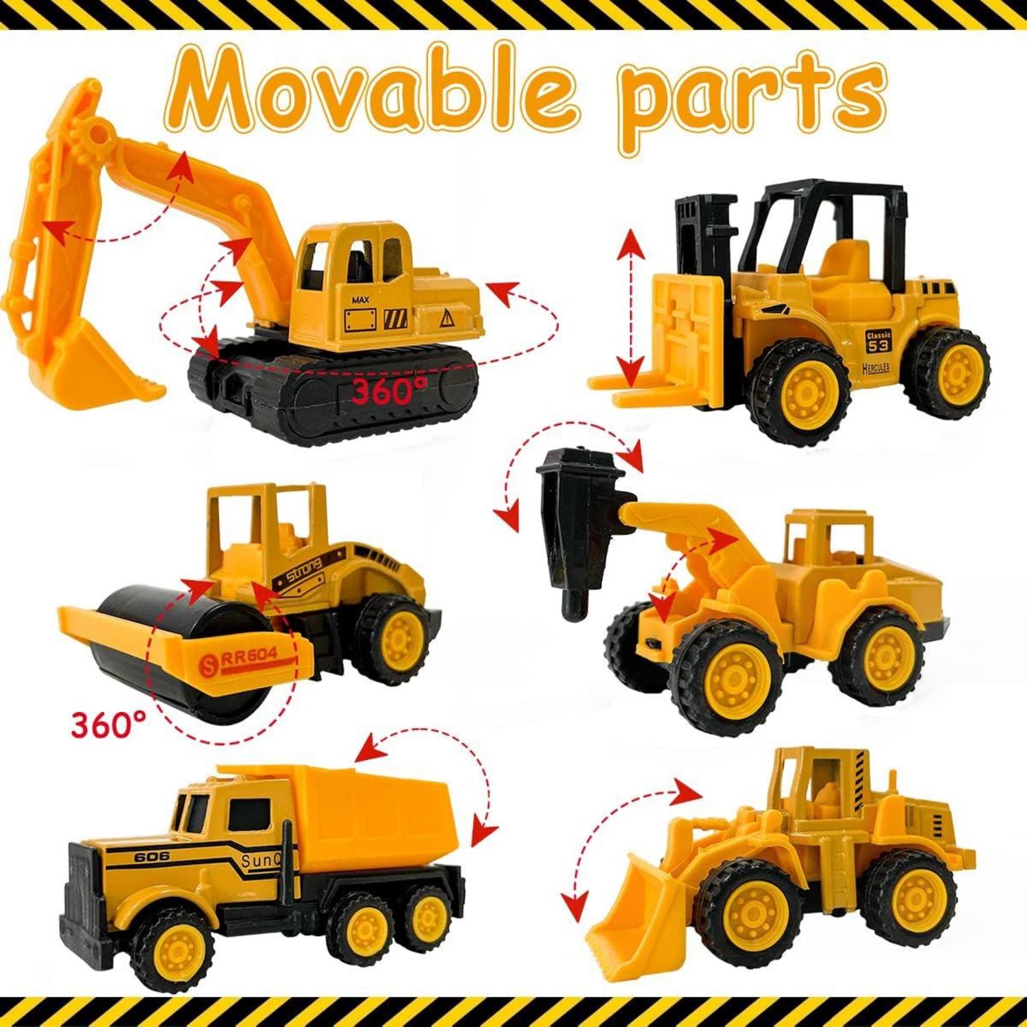 27-teiliges Baustellenfahrzeuge Tortendeko Set für Jungen Mädchen 2-5 Jahre