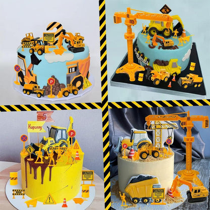 Baustellenfahrzeug Tortendeko Set 27 Stück Kuchen Deko Kinder 2-5 Jahre