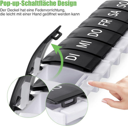 Wochentablettenbox Deutsch, Medikamentenbox 7