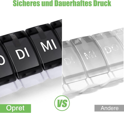 Tablettenbox 7 Tage Deutsch, Pillendose für unterwegs, Medikamentenbox