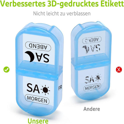 Tablettenbox 7 Tage Pillendose Medikamentenbox mit Große Fächer