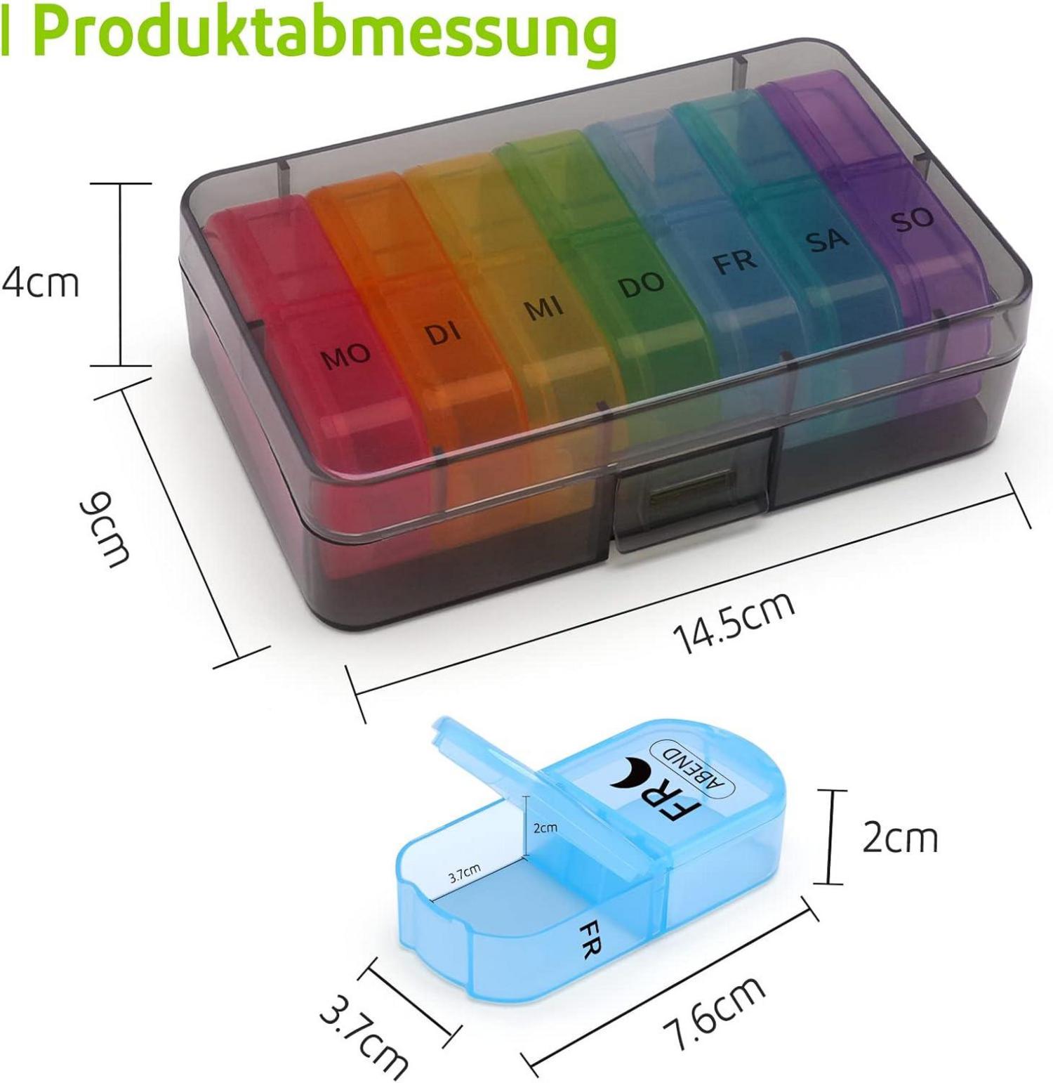 Opret Tablettenbox 7 Tage BPA-frei 2 Fächer