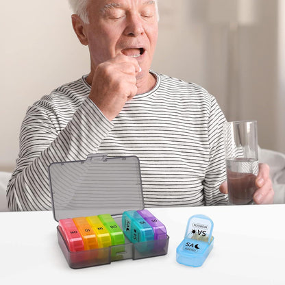 Opret Tablettenbox 7 Tage 2 Fächer BPA-frei mit großer Pillenbox