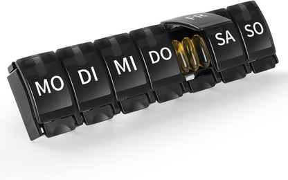 Deutsche Tablettenbox 7 Tage Regenbogen Medikamentenbox, Leicht Zu