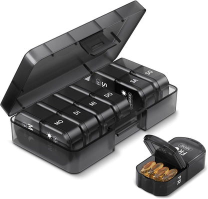 Tablettenbox 7 Tage Pillendose 2 Fächer BPA-frei