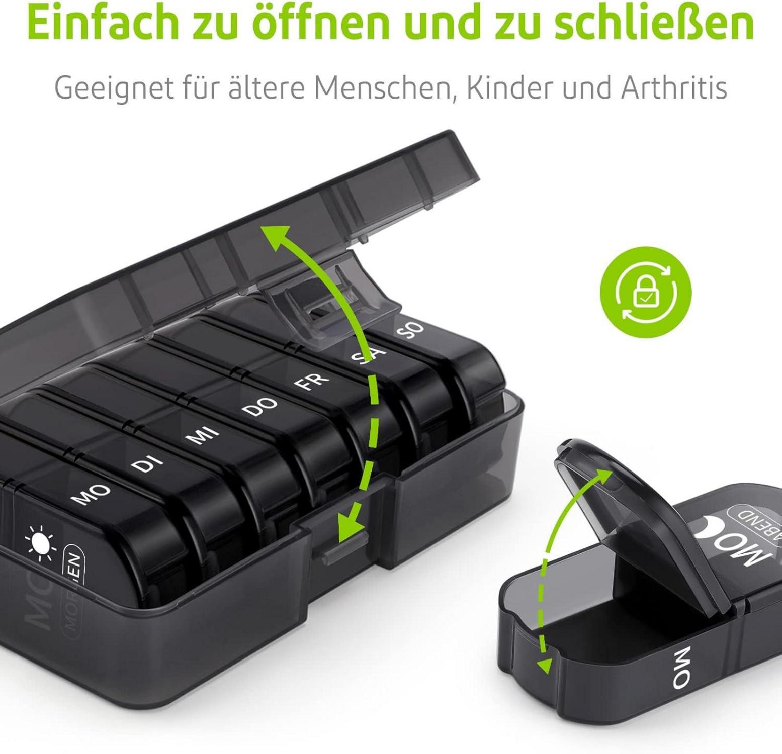 Tablettenbox 7 Tage 2 Fächer BPA-frei Großes