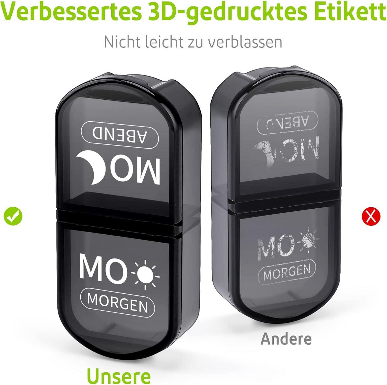 Tablettenbox 7 Tage Medikamentenbox Große Fächer BPA-frei