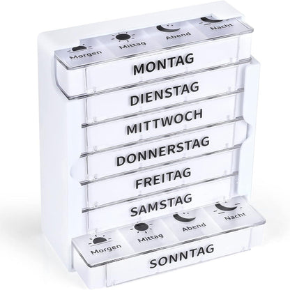 Pillendose 7 Tage 4 Fächer Organizer Opret Tablettenbox Morgen Abend