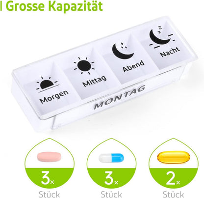 Pillendose 7 Tage 4 Fächer Organizer Opret Tablettenbox Morgen Abend