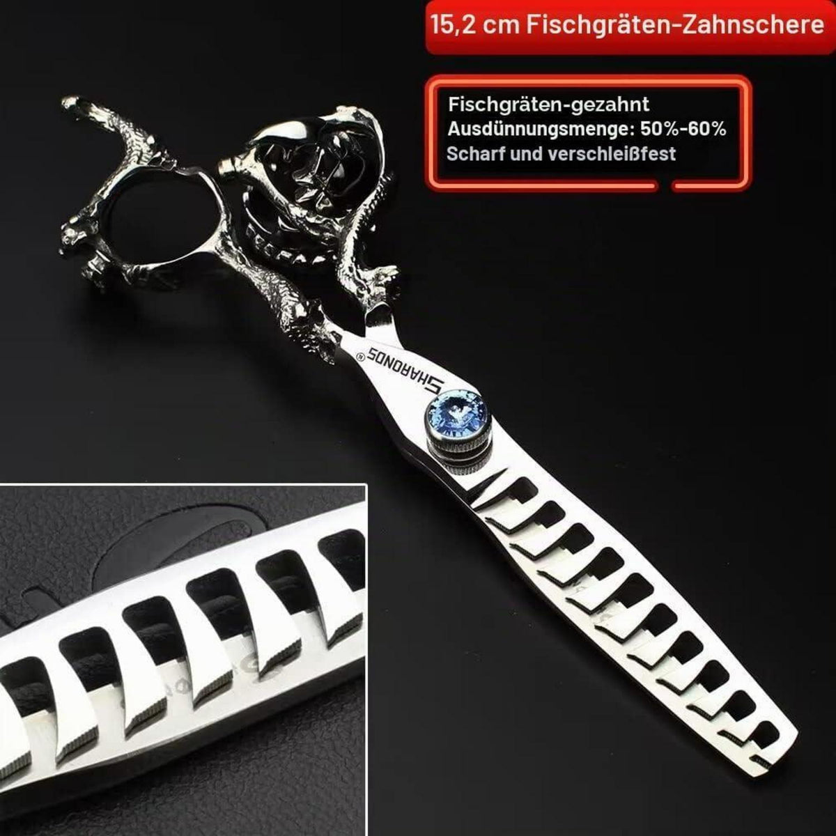 Professionelle Friseurschere Edelstahl 6/7 Zoll mit Saphir