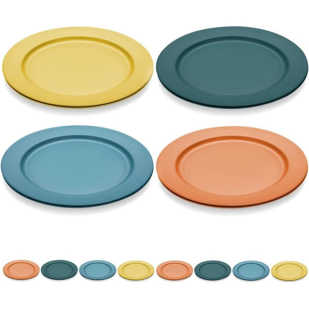 10 Zoll Kunststoff Teller Set – 8 Stück, Spülmaschinenfest & Unzerbrechlich