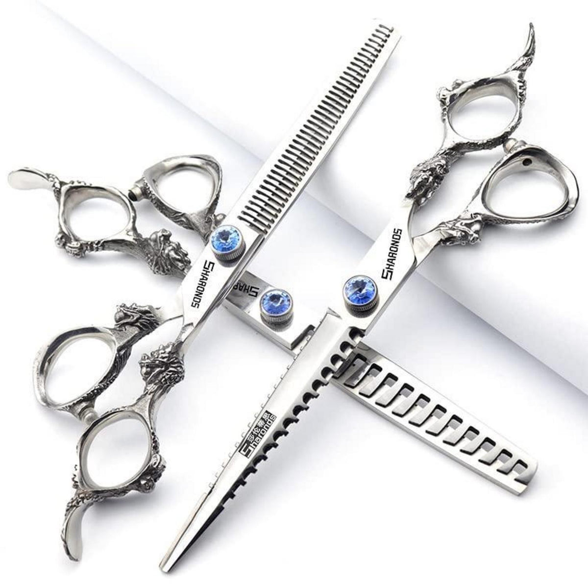 Professionelle Haarschere Set mit Saphir & Ausdünnschere