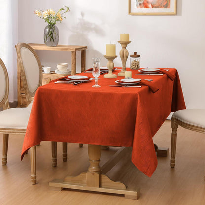 Herbst Tischdecke Jacquard, wasserdicht, Rostrot (152x305cm)