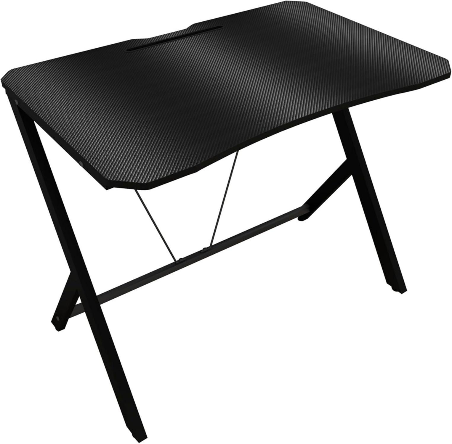 Gaming-Schreibtisch 90CM Schwarz Karbonfaser-Effekt HxBxT 90x60x75 cm