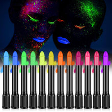 UV Bodypainting Neon Kinderschminke Set 12 Farben Face PaintFasching