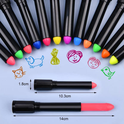 UV Bodypainting Schminkset Neon Kinder 12 Farben Fasching Karneval