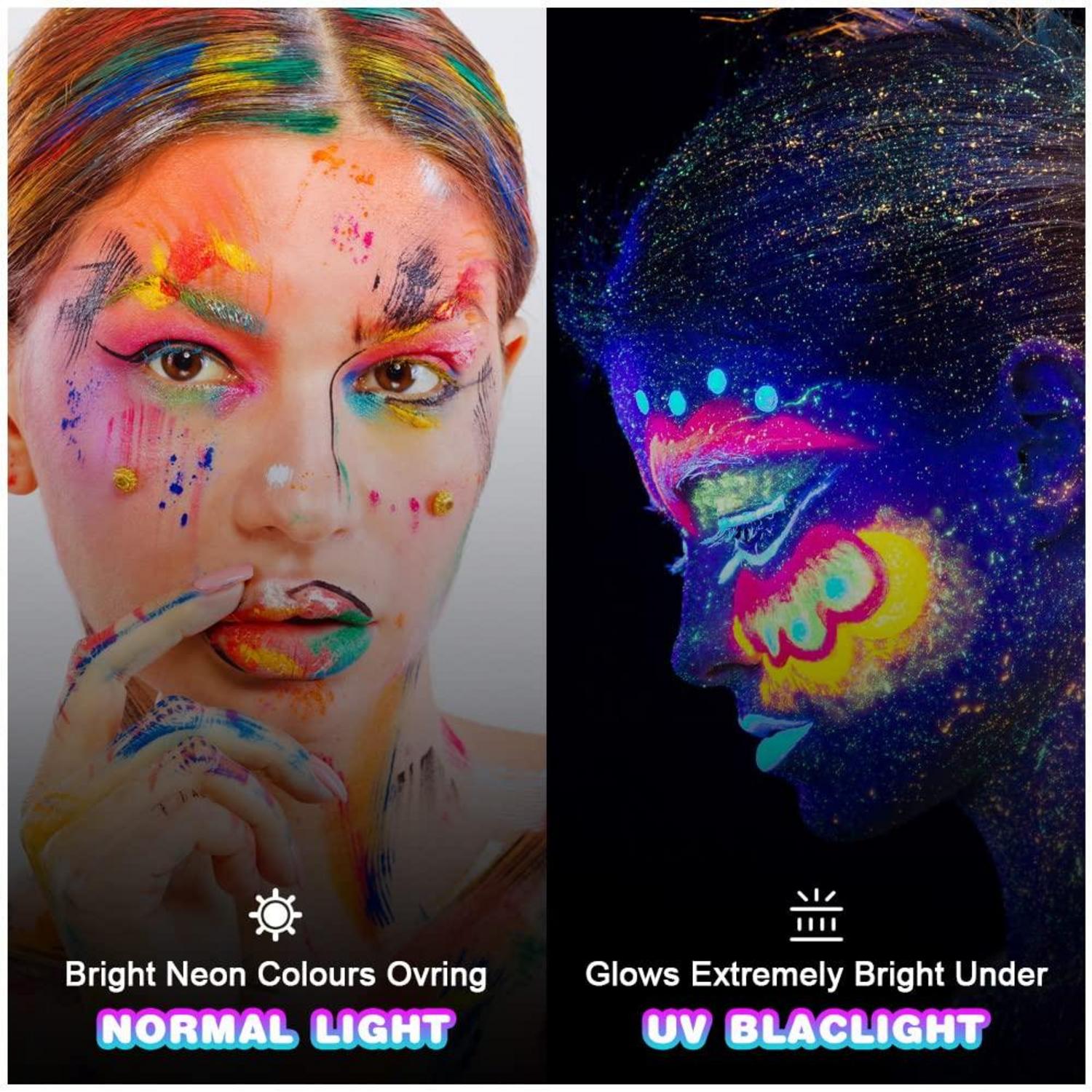 UV Bodypainting Neon Farben Set für Kinderschminke, Waschbar