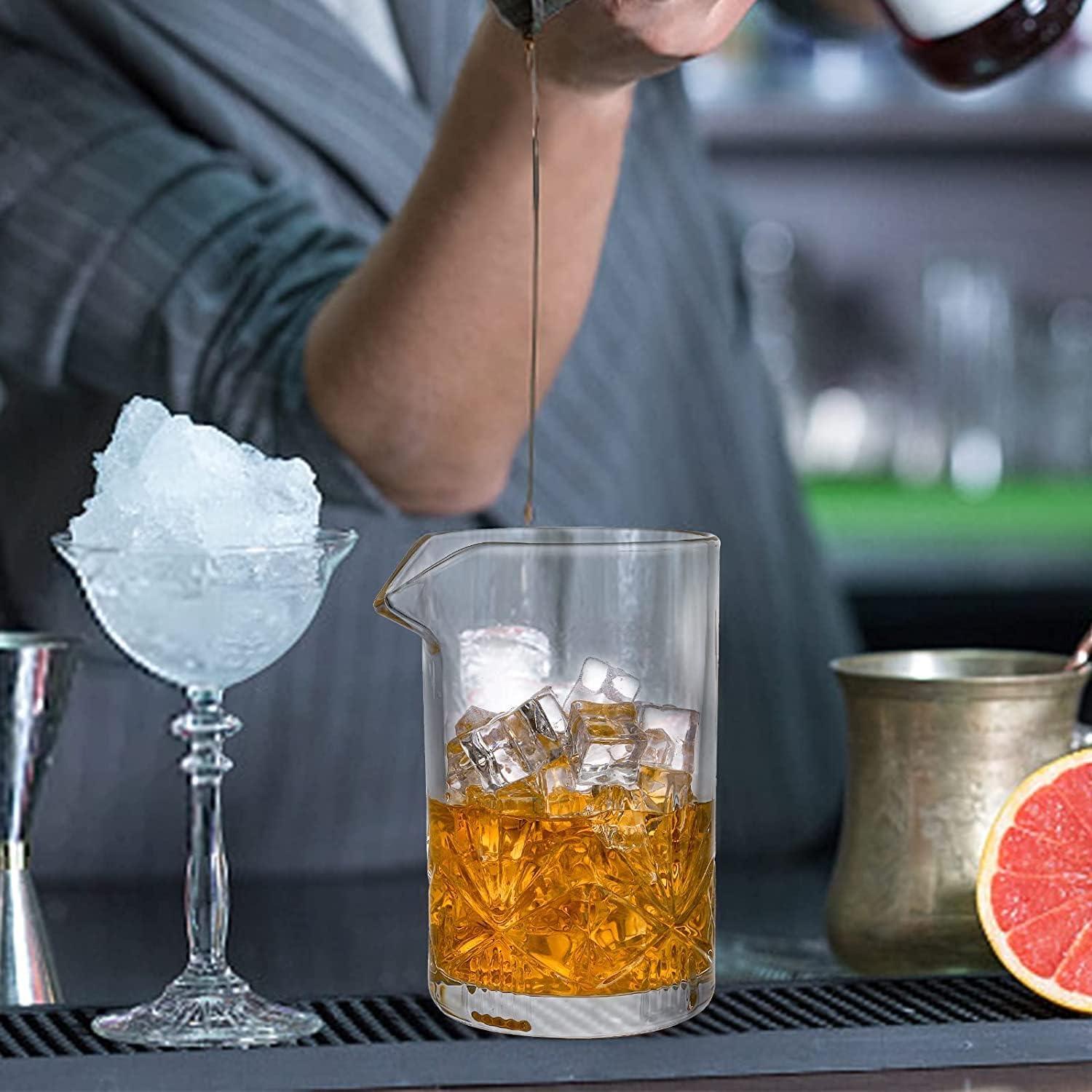2er Set 650 ml Kristall Cocktail Rührglas Mixkrug Barkeeper Glassatz