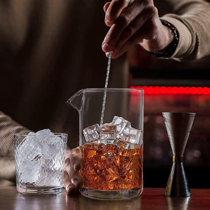 2 Stück 650 ml Kristall Cocktail Rührglas professionell dick nahtlos