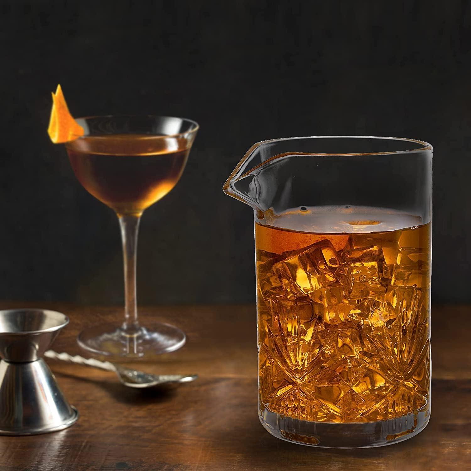2er Set 650 ml Kristall Cocktail Rührglas Mixkrug Barkeeper Glassatz
