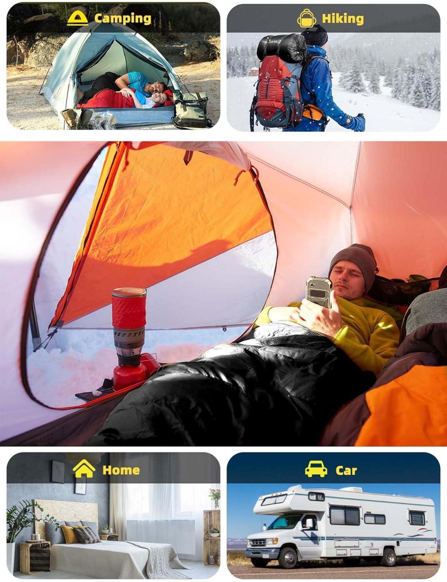 Bessport Mumienschlafsack -10 ℃ - 15 ℃ 4 Jahreszeiten Camping Schwarz