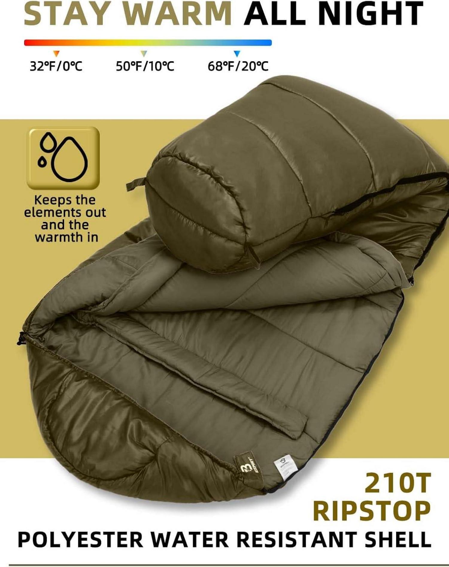 Schlafsack für Wintercamping -10 bis 15℃, Wasserabweisend