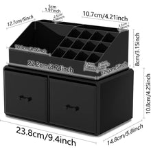 Kosmetik Organizer 2 Lagen 2 Schubladen Schwarz