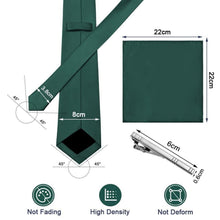 Grünes Krawatten Set mit Einstecktuch und Krawattenklammer