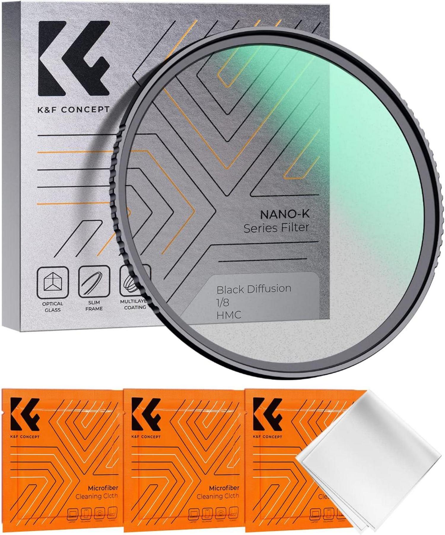 Schwarzer Nano-K Promist Filter 55mm 1/8 für Video & Portrait