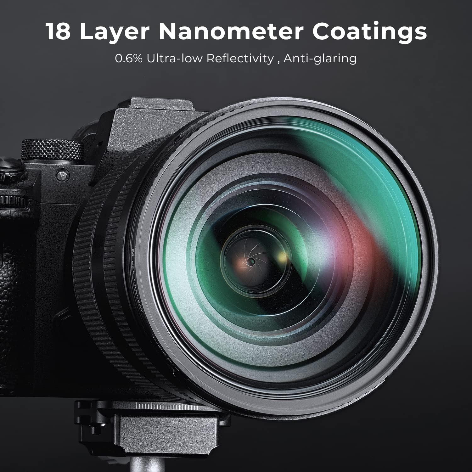 Schwarzer Nano-K Promist Filter 55mm 1/8 für Video & Portrait