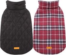 Hundemantel Winter Fleece Wasserdicht Rot Kariert L