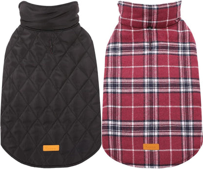 Hundemantel Winter Fleece Wasserdicht Rot Kariert L
