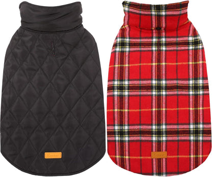 Hundemantel Winter Wasserdicht Warm Kariert XS Hellrot
