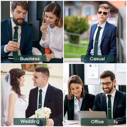 Krawatten Set Geschenke für Männer 3 teiliges Set Rot