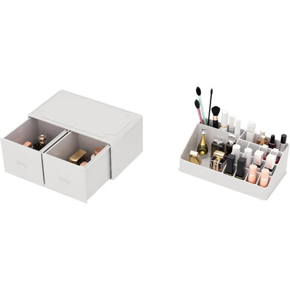 Makeup Organizer Weiß 2 Lagen Schminkaufbewahrung Schlafzimmer Badezimmer