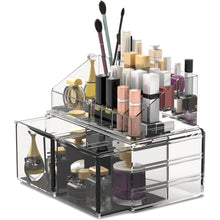 Transparenter Makeup Organizer 2 Lagen Kosmetik Aufbewahrungsbox 2 Schubladen