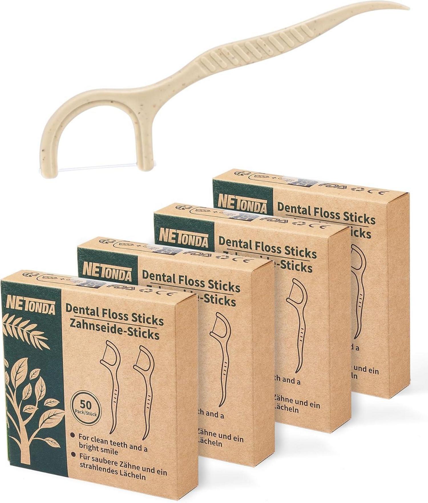 Nachhaltige Zahnseide Sticks 200 Stk. Natürliche Dental Floss Picks