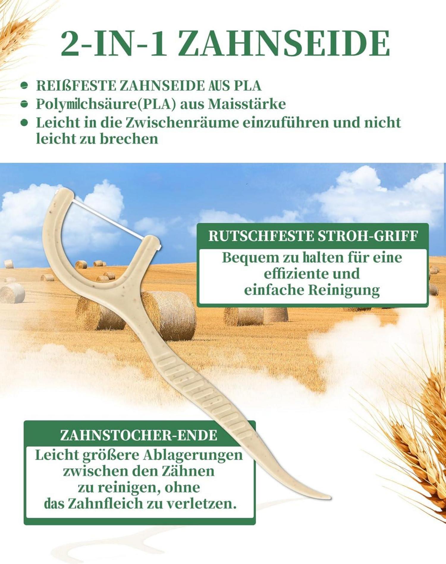 200 Nachhaltige Zahnseide Sticks NETONDA Dental Floss Picks