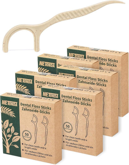 300 Nachhaltige Zahnseide Sticks Vegan Dental Floss Picks Plastikfrei