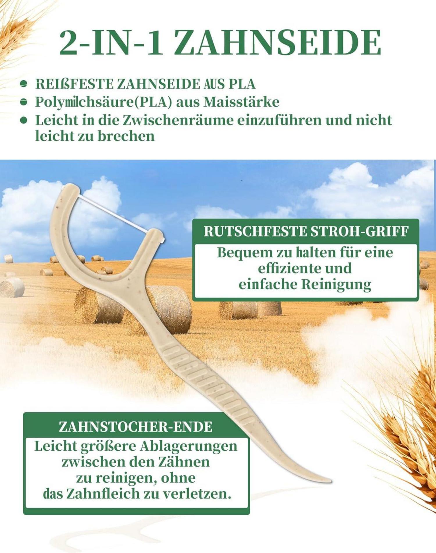 300 Nachhaltige Zahnseide Sticks Vegan Dental Floss PLA