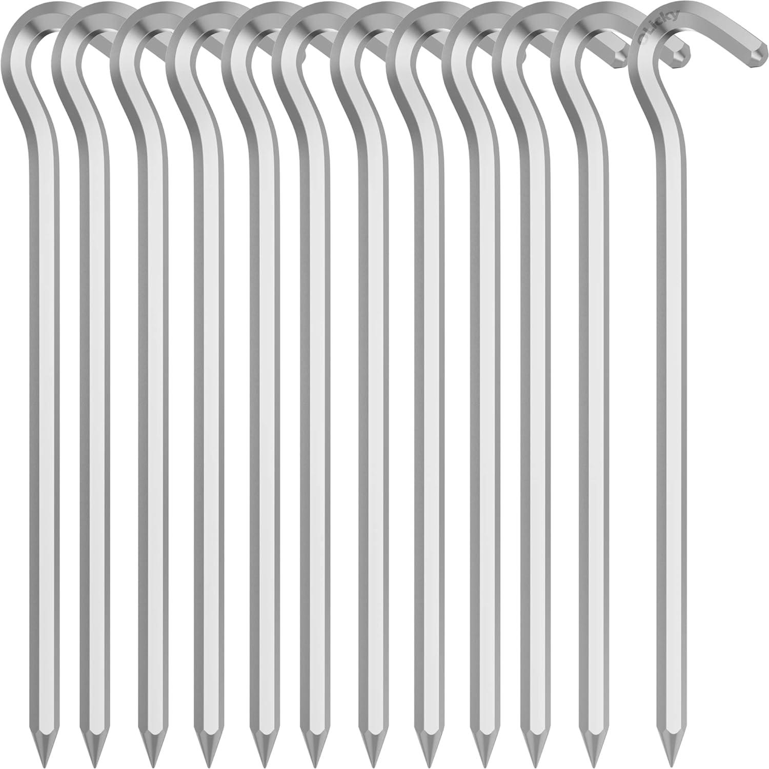 12 Zeltheringe 18cm Metall Aluminium Vorzelt Heringe Camping Erdnägel
