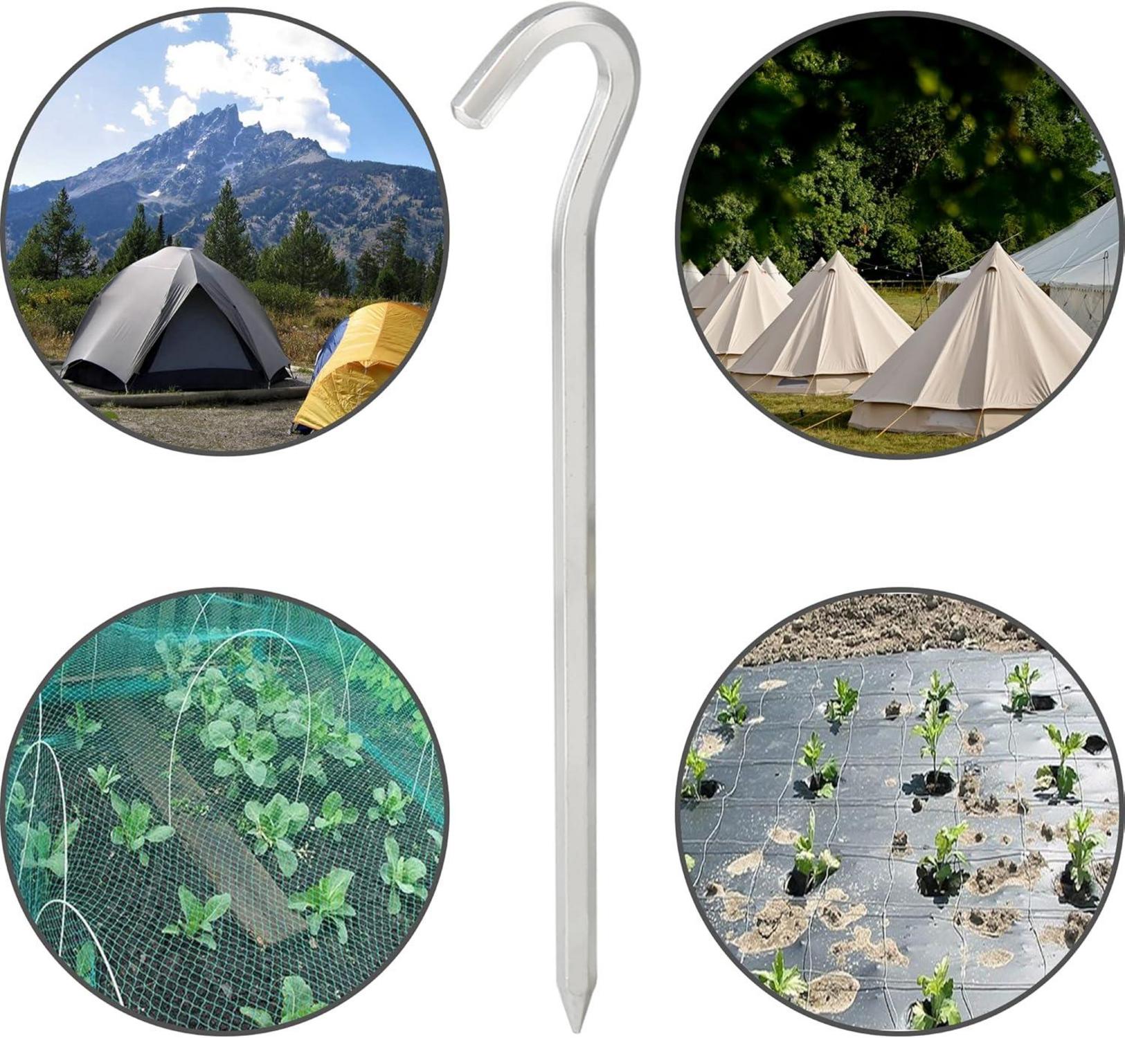 12er Pack Aluminium Zeltheringe 18cm Vorzelt Heringe Camping Erdnägel