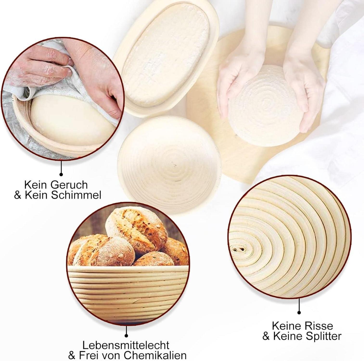 PITCH PULSE Gärkorb Set 23cm 25cm - Brotbackset Peddigrohr