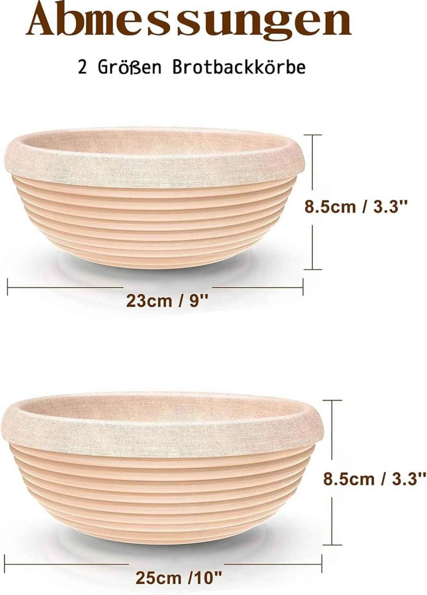 Gärkorb Set Brot Peddigrohr Brotbackkorb Backset 23cm 25cm Rattan
