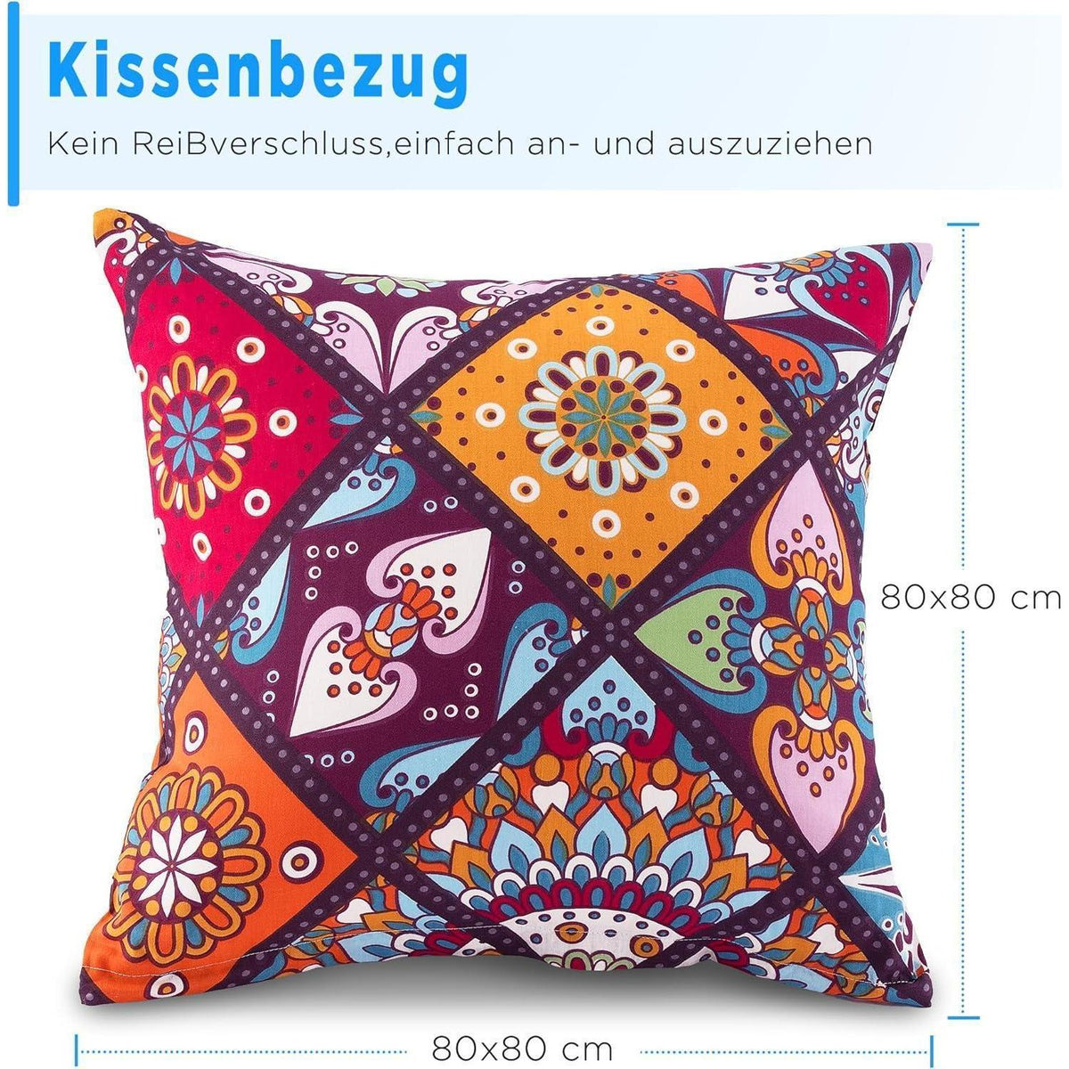 Bettwäsche-Set 200x200 Baumwolle Renforcé, Böhmen Paisley, 3-teilig