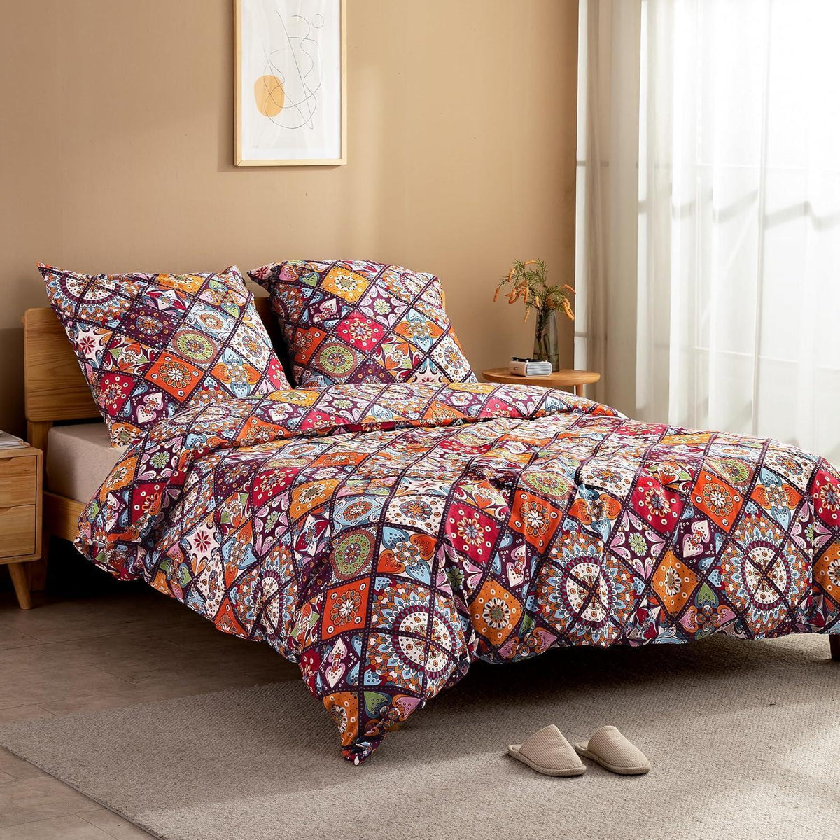 Bettwäsche-Set 200x200 Baumwolle Renforcé, Böhmen Paisley, 3-teilig